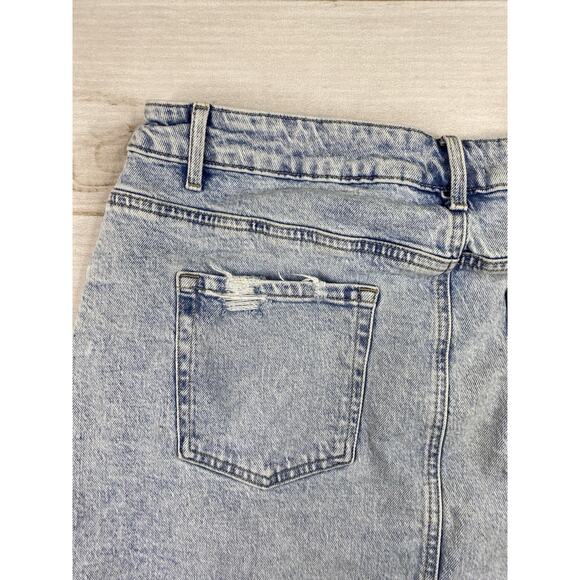 Maurices M Jeans Skirt Womens 16 Acid Wash Slit in Front Stretch Denim Midi Y2K - Picture 11 of 11